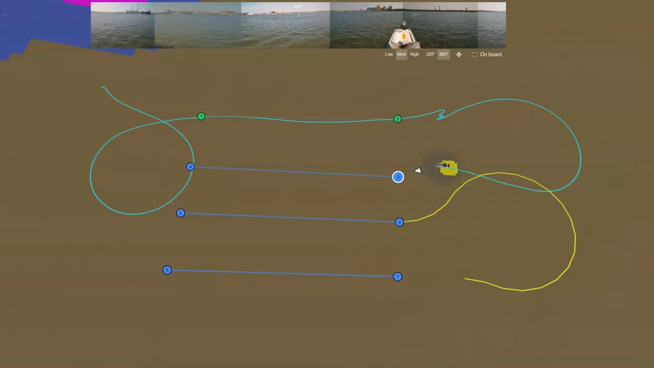 The four-line survey in the Hyarks platform, with the first line already run